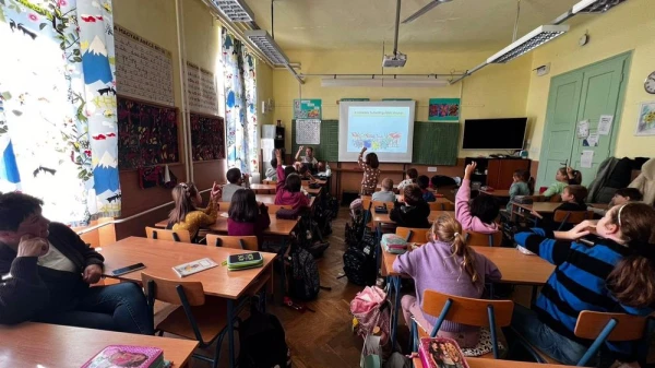 Környezetvédelmi előadás egy iskolában